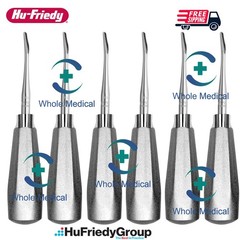 6 Pc Hu-Friedy EL4C 4mm Curved Luxating Elevators Dental Surgical Set