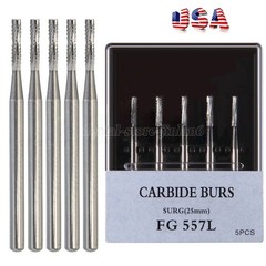 Burr Dental Surgical Burs 557L Long 25mm Carbide Bur High Speed FG SURG FGOS SL