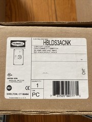 Hubbell BHLDS3AC Gray Type 4x 600VAC 30AMP Circuit Lock Disconnect Switch