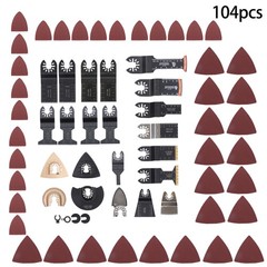 104 PCS Multitool Cutting Blades Kit Quick Release Oscillating Saw Blade Combina