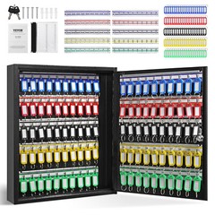VEVOR 100-Key Cabinet Key Lock Box with Adjustable Racks & Colorful Key Tags