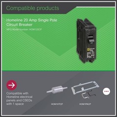 Homeline 20 Amp One-Pole Circuit Breaker HOM120CP, Square D Breakers 120/240 VAC