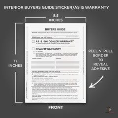 1-Part Peel-N-Seal Buyers Guides – As Is / Warranty (100 per pack)