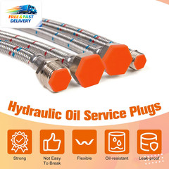 35PCS Hydraulic Oil Service Plugs, Drip-Proof Rubber Hydraulic Hose Plug Kit for