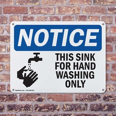 (2 Pack) This Sink For Hand Washing Only With Symbol OSHA Notice Sign Decal