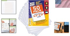 50 Pack Heavyweight Clear Sheet Protectors 8.5 x 11 – Archival Safe & Acid-Free