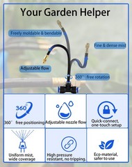Automatic Drip Irrigation System with Adjustable Mist Sprayer for Gardens