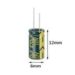 20PCS 10V 470UF Capacitor 6x12mm(0.24×0.47in) High Frequency Aluminum Electro…