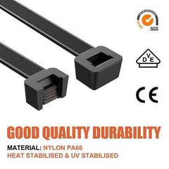 100 Black 7.4″ inch Wire Cable Zip Ties Nylon Tie Wraps 50lb USA Made Heavy Duty