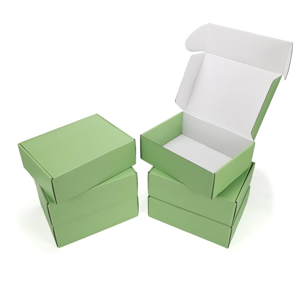 12x9x4 inch Shipping Boxes Set of 6 Green, Inner Size 11.6×8.6×3.6 inch Cardb…