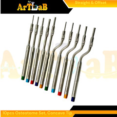10 Count | Implant Chisel Bone Osteotomes, 2.6mm to 5mm Diameter, Premium