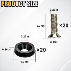20PC M6 Fender Washer Bolt Kit Aluminum Alloy Anodized Car Engine Bay Dress Up