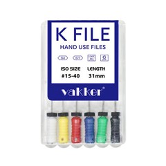 6/pk Dental Endo K-Files Root Canal Hand Use Files Stainless Steel #6 #8 #10