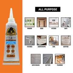 Gorilla 100% Silicone Caulk, Waterproof Sealant, 2.8oz 1 – Pack, Clear