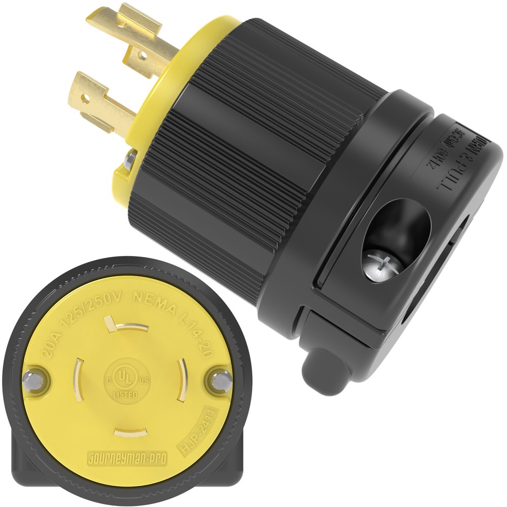 MALE L14-20P 220 POWER CORD END 4-PRONG TWIST LOCK GENERATOR PLUG 20A 125/250V