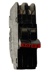 FPE Federal Pacific 30 Amp 2 Pole NC230 Stab-Lok Breaker Mini THIN NC red handle