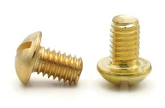 1/4″-20 | Brass Slotted Round Head Machine Screws – Select Length & Qty