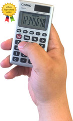 HS-8VA Mini 6-Function Calculator | Large 8-Digit LCD Display | Solar Powered wi