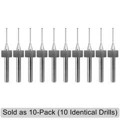 0.70mm (#70) Solid Carbide Drill Bit – 10 Pack – CNC – Factory Resharpened