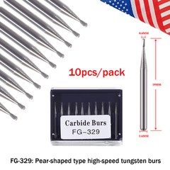 Dental Carbide Burs Tungsten Bur FG # 329 Pear Shape for High Speed Handpiece