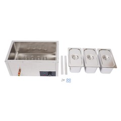 3-Pan Commercial Electric Food Warmer Steam Table Buffet Bain Marie Countertop