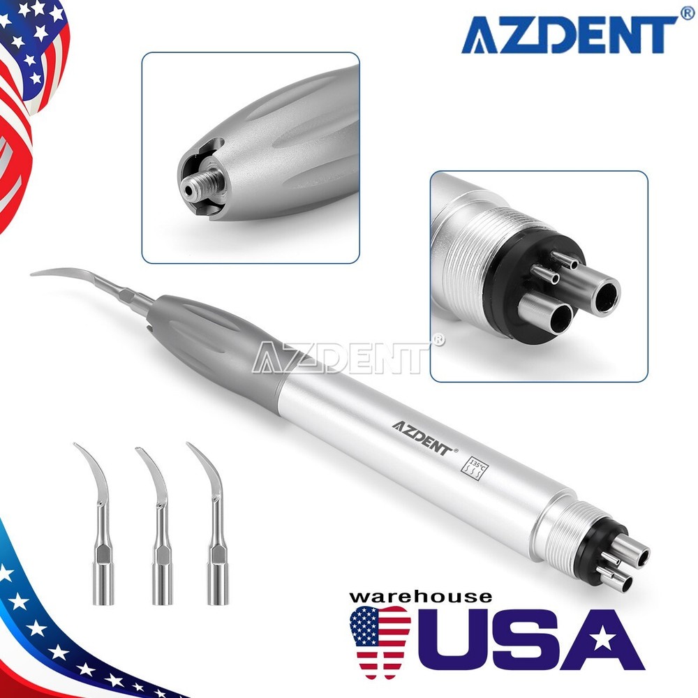 AZDENT Dental Hygienist Super Sonic Air Scaler Handpiece 4Holes G1 G2 G4 Tips
