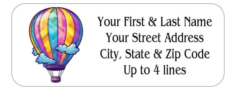 150 Hot Air Balloon Clouds Pastel Mailing Return Address Labels Personalized