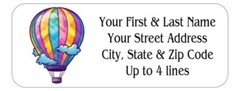 150 Hot Air Balloon Clouds Pastel Mailing Return Address Labels Personalized