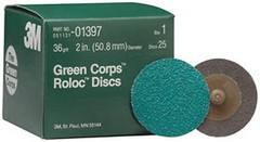3M™ 1397 Green Corps™ Roloc™ Disc 3M 01397 2 in, 36YF Grit, 25 discs per box