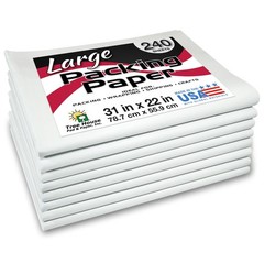 240 Large Newsprint Packing Paper Sheets – 31″x22″ for Moving, Shipping & Dishes