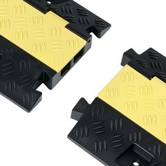 TPU Cable Protector Ramp, 22000lb/axle, 2-Channel, Flip-Top, 3-Pack