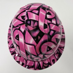 full brim hard hat custom hydro dipped IN BREAST CANCER AWARENESS IN YOUR FACE