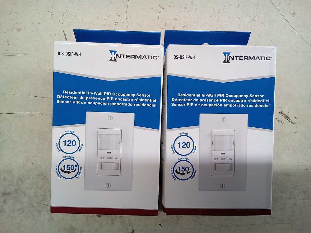 Intermatic PIR Vacancy Sensor Switch White IOS-DSIF-WHI Lot of 2