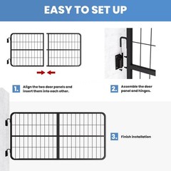 48″×24″ Carbon Stell Horse Stall Gate Two-Way Steel Stall Door for Barn &Horse