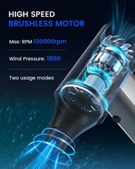 Compressed Air Duster 130000RPM High-Speed Electric Air Duster, 4-Gear Jet Dr…