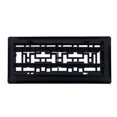 4″ x 14″ Oriental Design Floor Register in Textured Black Finish – Vent Cover…