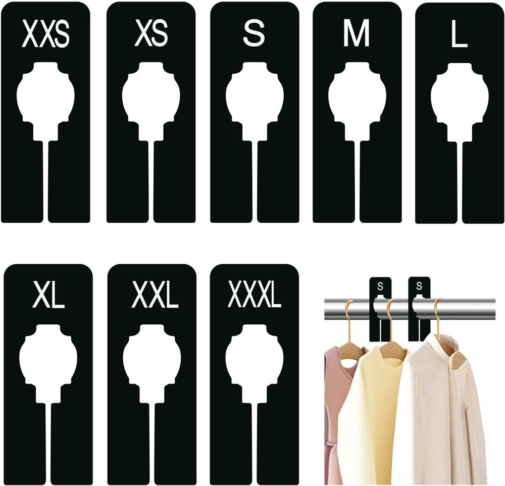 8Pcs Closet Size Dividers for Clothes – Organize with Preprinted Labels