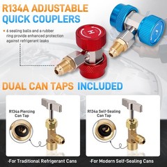 AC Manifold Gauge Set A/C Refrigeration 3 Way Hose Fit For R502 R134a R12 R22