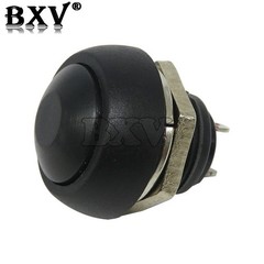 6X Black M4 12mm Waterproof Momentary ON/OFF Push Button Round SPST Switch