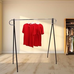 Clothing Rack Black & Chrome Single Rail Retail Storage Garment Salesman 60 x 60