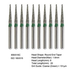 Dental Diamond Bur FG High Speed Bur Pear Round Taper 830 856 850 Chamfer Coarse