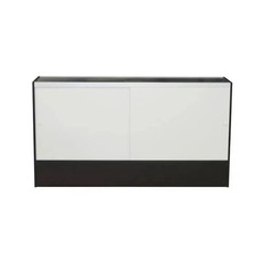 White Wood Full Vision 70-Inch Glass Display Showcase with Shelves