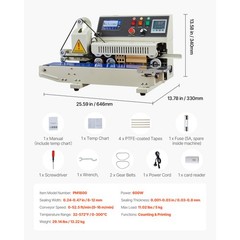 Uimoso Continuous Horizontal Band Sealer Machine, 0.24-0.47 in Seal Width