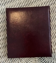 Vintage Red Burgundy leather CR Gibson Address book, made in USA Gold Lettering