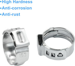 Litoexpe 50 Pcs Single Ear Hose Clamp 12.8Mm-15.3Mm, Hose Crimp Clamps Ear Crimp