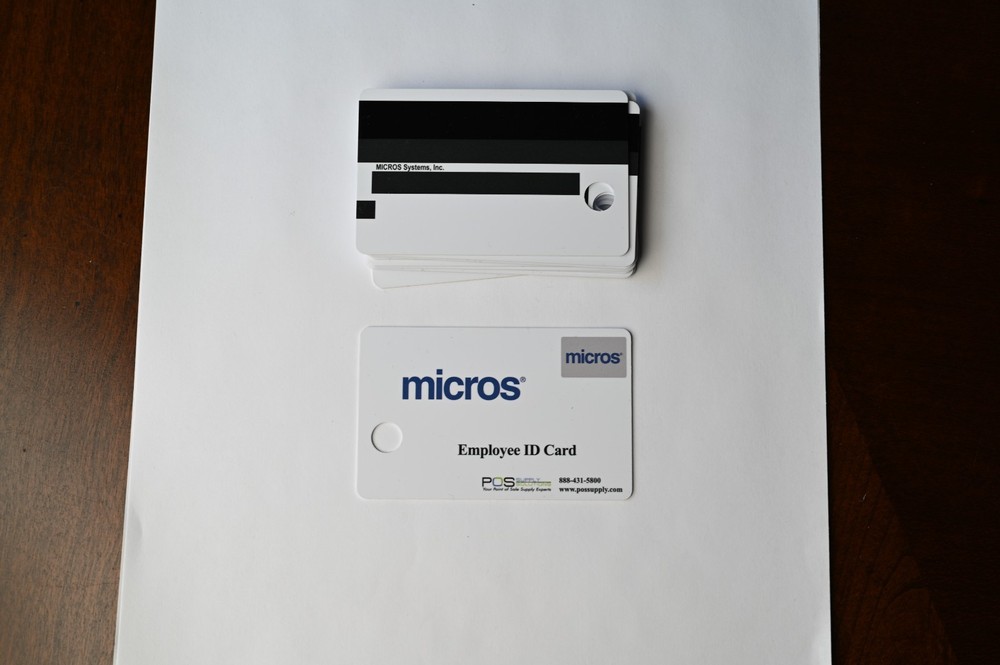 Micros Magnetic Employee Swipe ID Cards MICROS POS Systems 13 cards, unused