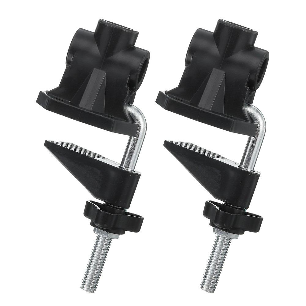 2Pcs 0.47″ Hole Dia. Universal C-Clamp Desk Clamp for Table Lamp Mic Arm Black