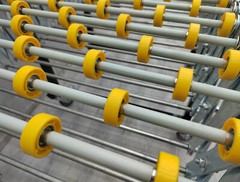 31.5in – 118in Non-power Flexible Expandable Roller Conveyor ABS Skate Wheels