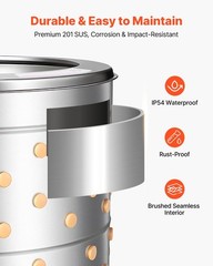 Stainless Steel 25.6in 1200W Chicken Plucker 275RPM 158 Soft Fingers