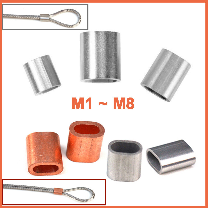 Wire Rope Ferrules Cable Crimps Sleeve Stainless Steel/Copper Crimp Clamp M1~M8